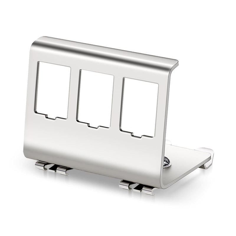Enmane 3-Port Metal DIN-Rail Mounting Module for Snap-in Keystone Jacks,Attaches to Standard 35 Millimeter (mm) DIN Rail with no Tools - Image 1